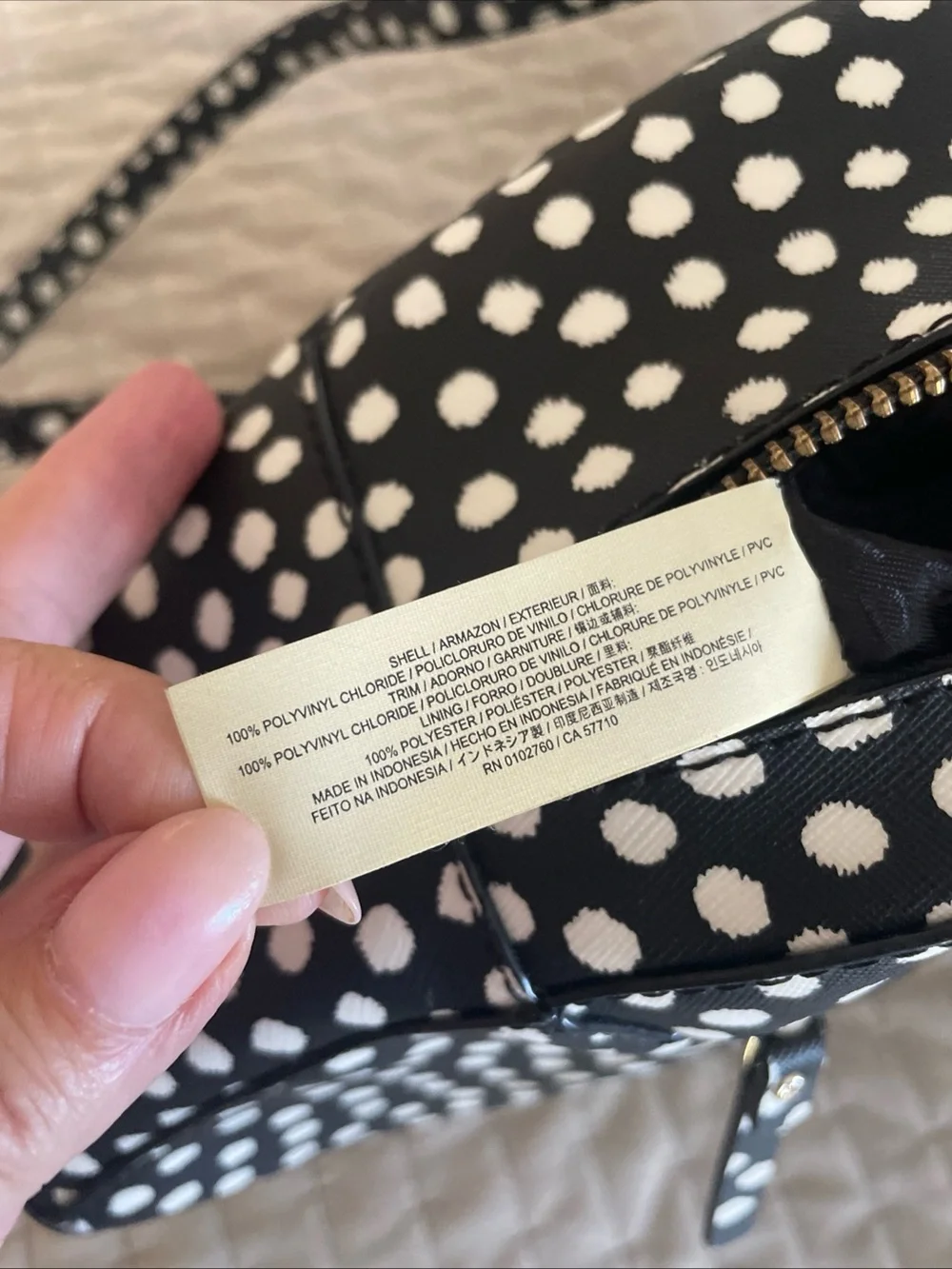 kate spade Black and White Polka Dot Mini Backpack